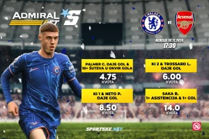 AdmiralBet specijal - Palmer, Saka, Trosar i kvote od 4,75 do 14,00